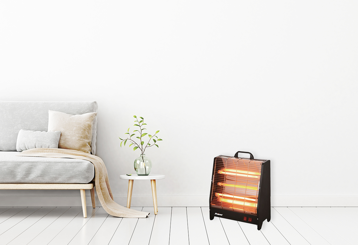 Στην εικόνα απεικονίζεται το θερμαντικό τοποθετημένο σε ένα σαλόνι.